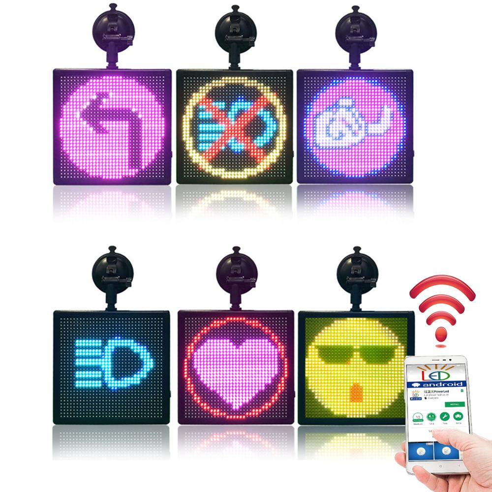 Modern communication on wheels: LED emoticon display for the rear car window