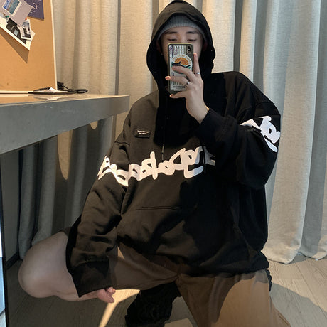 Long sleeve hoodie with collarless casual style