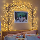 Christmas Vine Light: Flexible willow branch LED lights for festive decoration