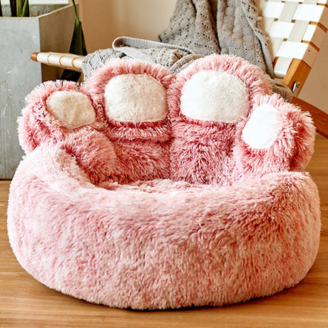 Plush Bear Paw Pet Bed - Sleep soundly in luxury and comfort