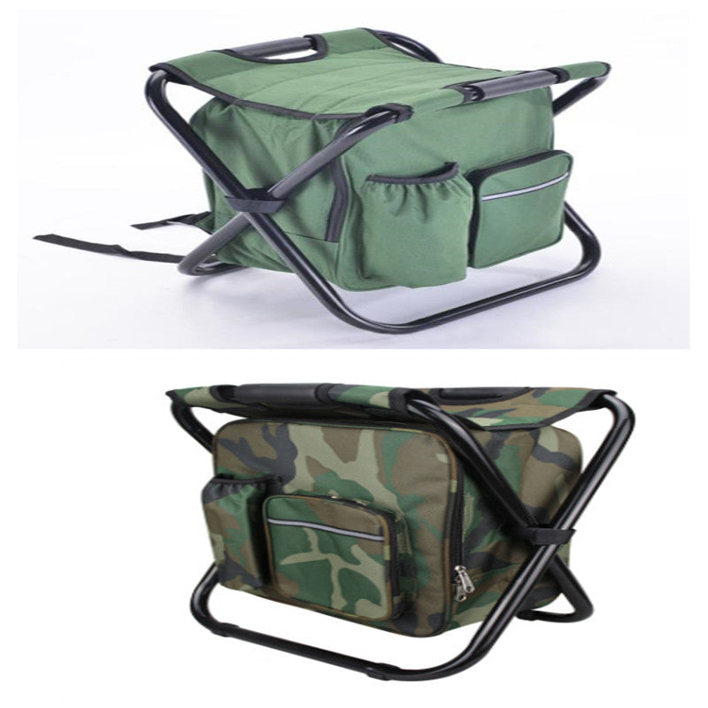 Multifunctional outdoor folding chair with cooler bag