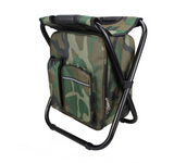 Multifunctional outdoor folding chair with cooler bag