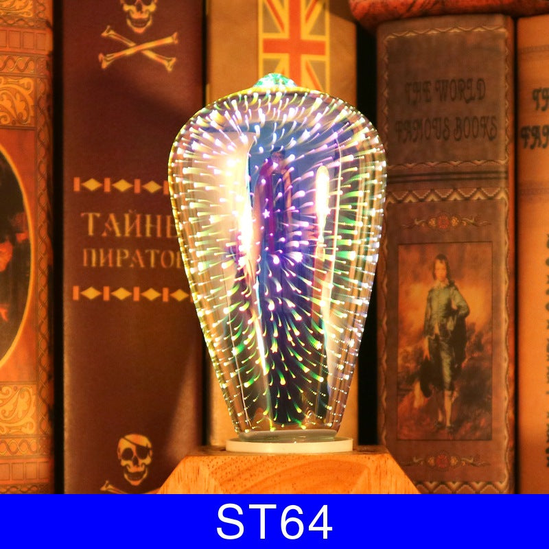 3D Fireworks Decorative Light Bulb - A sparkling accent to your Christmas decorations