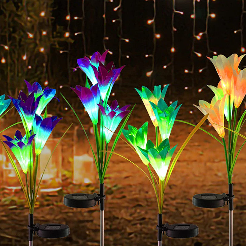 Solar Lily Flower Lights - LED Solar Garden Light Lawn Light Landscape Light Waterproof Flower Light