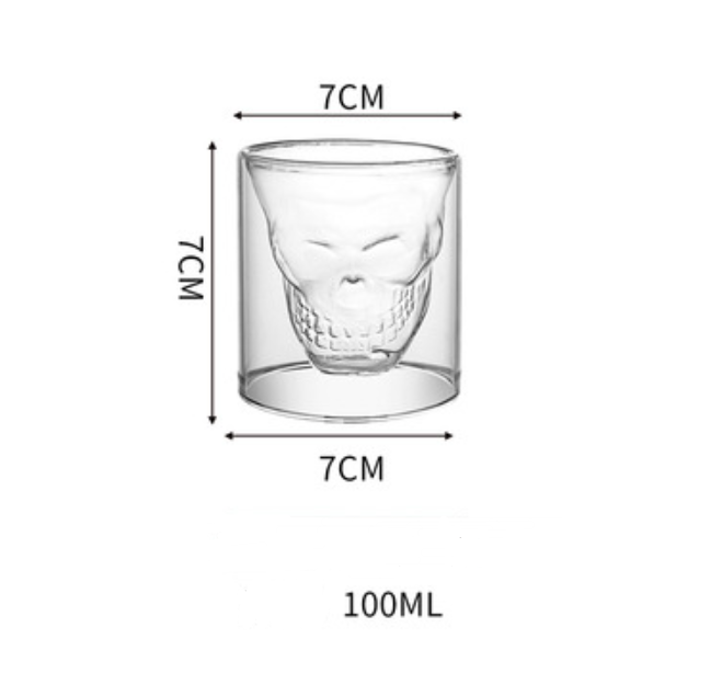 Unique double layer skull glass: a statement for your home bar