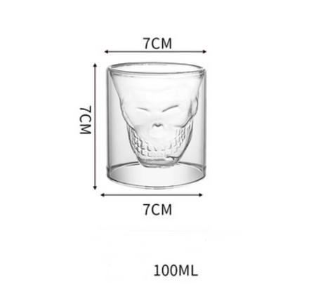 Unique double layer skull glass: a statement for your home bar