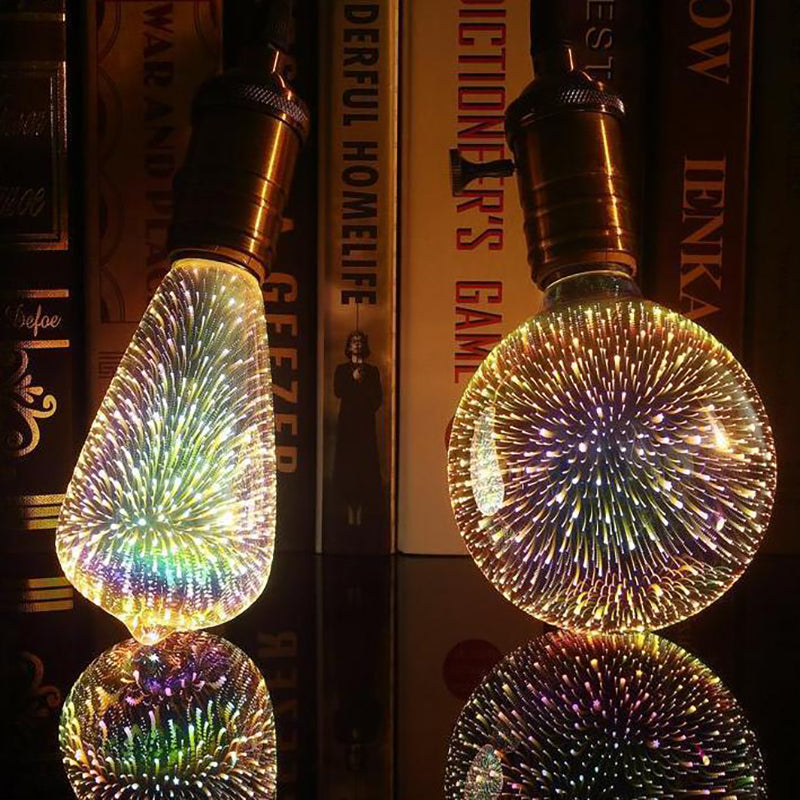 LED 3D decorative lamp: Fireworks in light bulb design for the perfect holiday ambience