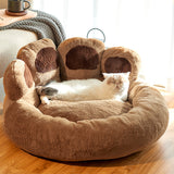 Plush Bear Paw Pet Bed - Sleep soundly in luxury and comfort