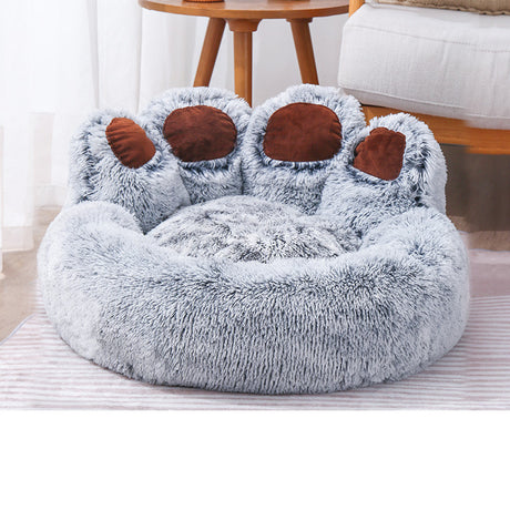 Plush Bear Paw Pet Bed - Sleep soundly in luxury and comfort