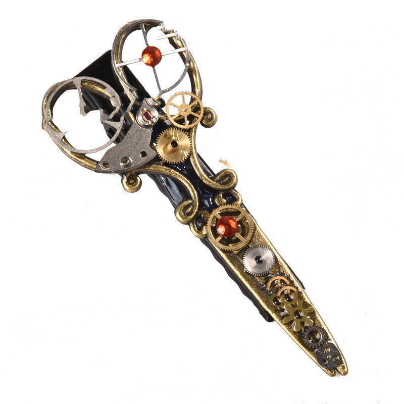 Steampunk Vintage Gear Scissors Hair Clips - Gothic Clock Screws Vintage Lolita Brooch Hair Accessories