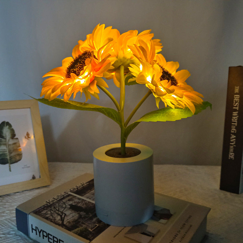 Rechargeable Sunflower LED Night Lamp - A Luminous Work of Art for Any Ambiance