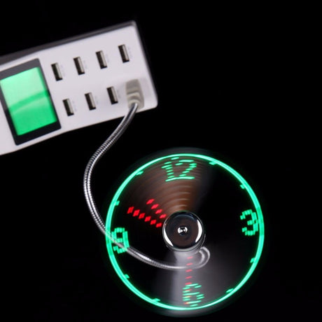 Optimize your workplace USB fan with LED time display - cooling and time tracking in one!