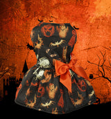 Halloween Clothes for Small Dogs: Pumpkin Print Dress for Pet Party