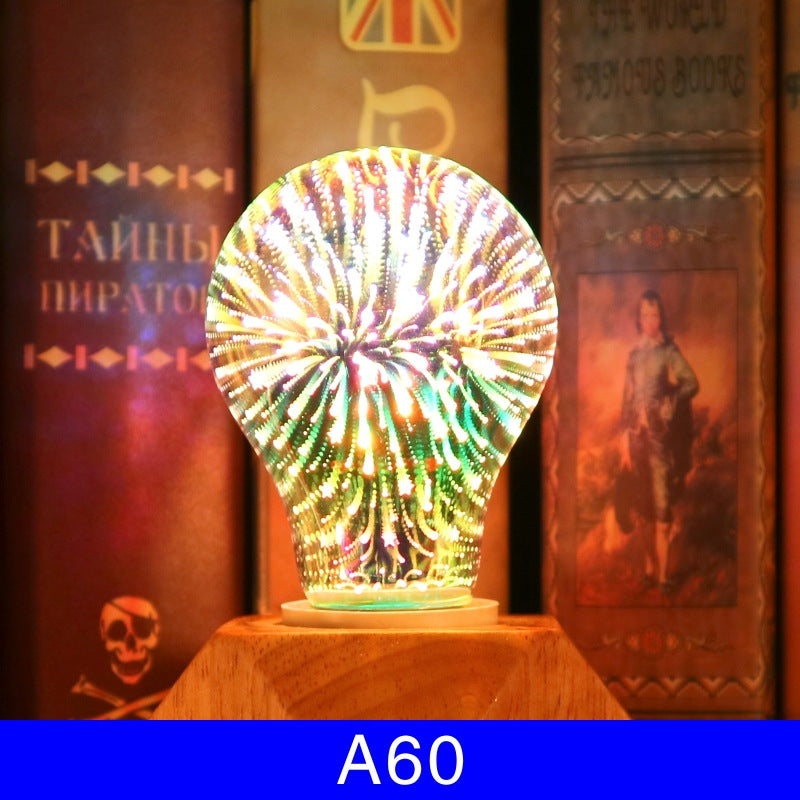 3D Fireworks Decorative Light Bulb - A sparkling accent to your Christmas decorations