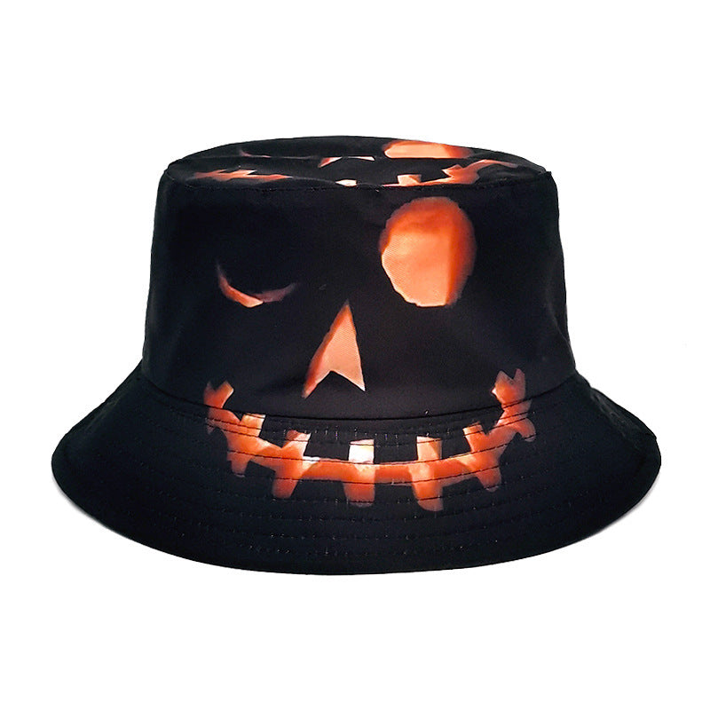 Creative Halloween pumpkin grimace print sun protection fishing hat