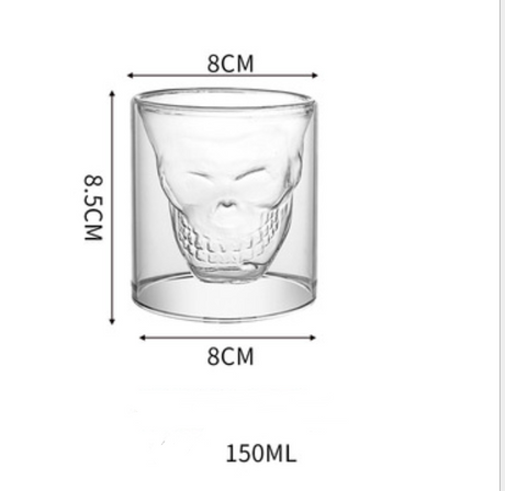 Unique double layer skull glass: a statement for your home bar