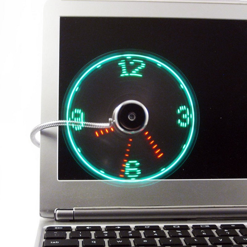 Optimize your workplace USB fan with LED time display - cooling and time tracking in one!