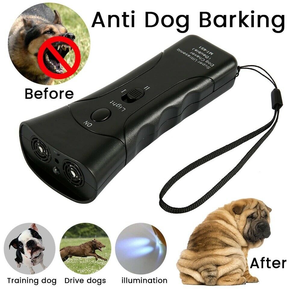 Ultrasonic Anti Dog Barking Trainer LED Light Gentle Chaser Pet Gentle Sonics