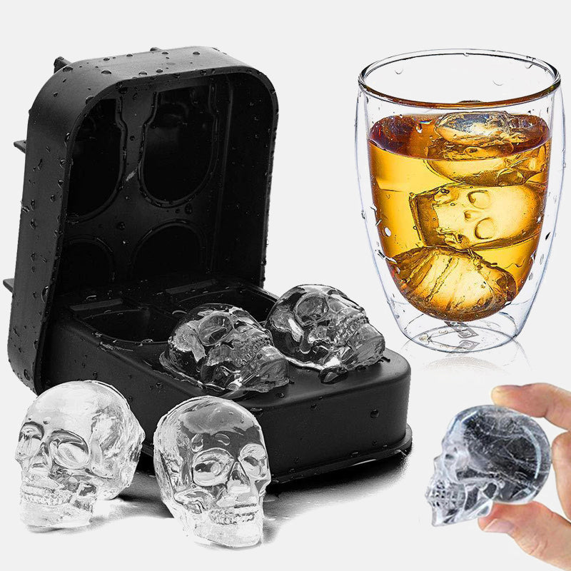 Stylish Large Square Skull Silicone Ice Cube Tray