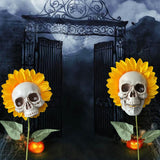 Das ultimative Halloween-Gartenzubehör - Der Schädel-Sonnenblumen-Ornament!