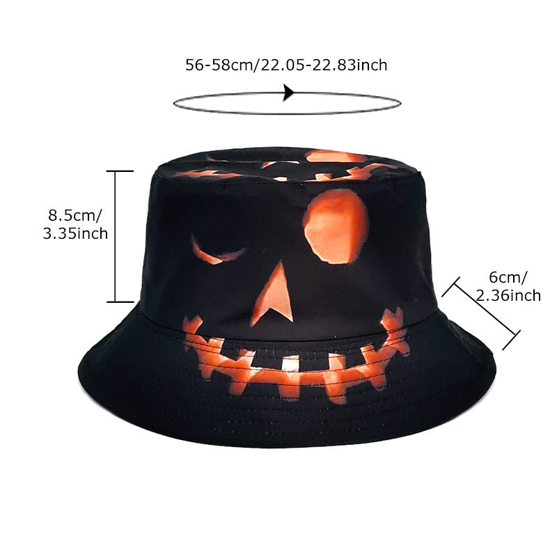 Creative Halloween pumpkin grimace print sun protection fishing hat