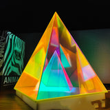 Pyramid table lamp - creative night light for living room and bedroom