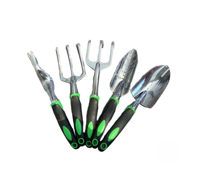 Gartenzubehör 9-teiliges Aluminiumlegierung-Set, Silikon-Zweifarben-Griff-Schaufel Gartengeräte