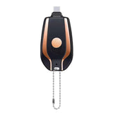 1500mAh Mini Emergency Pod Keychain Charger with Type-C Ultra Compact Mini Battery Pack Fast Charge Backup Power Bank