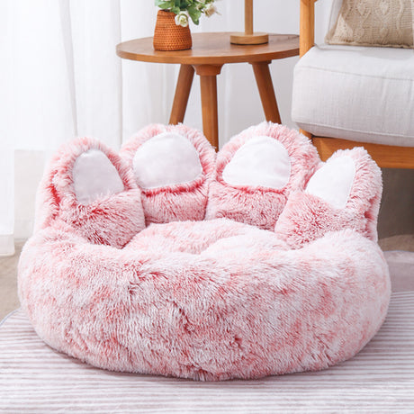 Plush Bear Paw Pet Bed - Sleep soundly in luxury and comfort