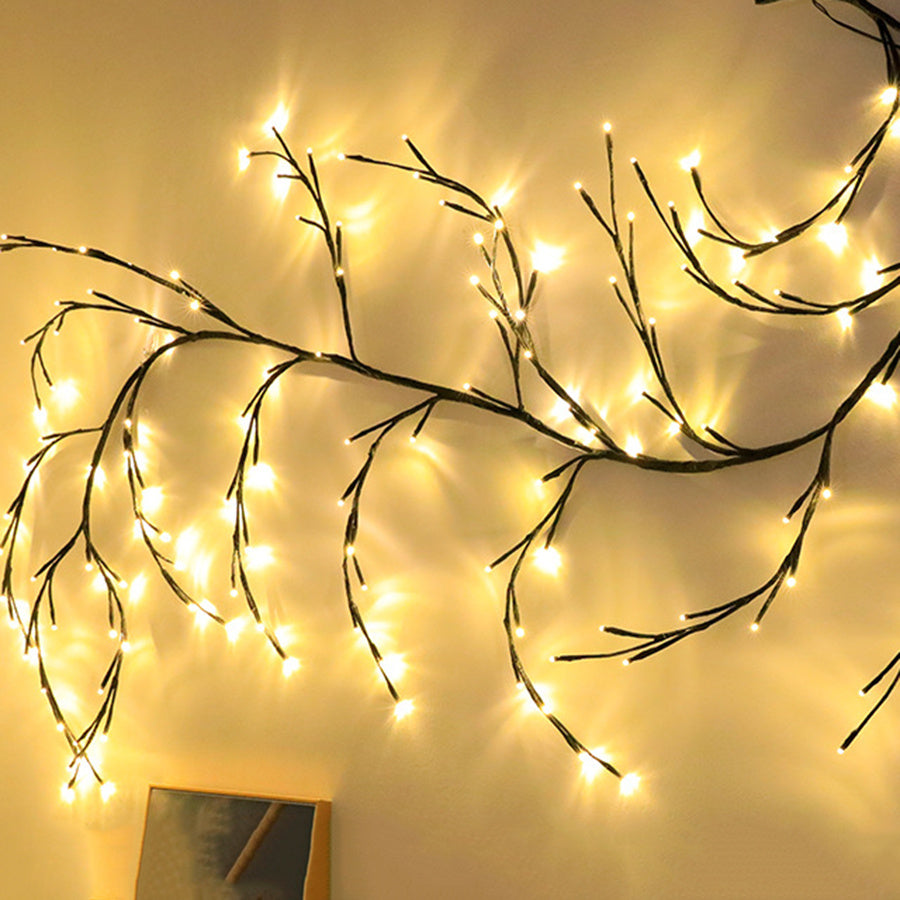 Christmas Vine Light: Flexible willow branch LED lights for festive decoration