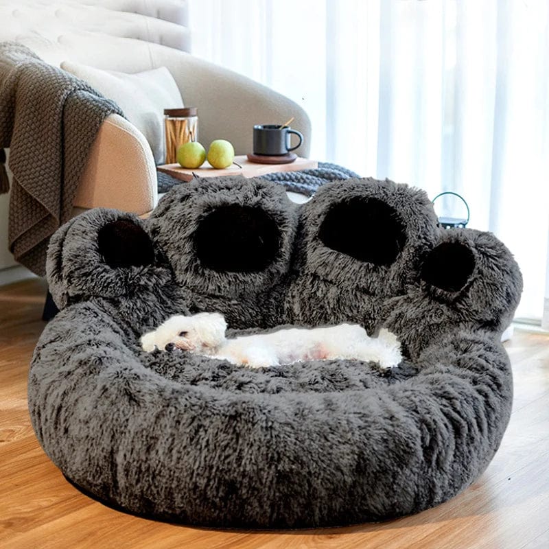 Plush Bear Paw Pet Bed - Sleep soundly in luxury and comfort