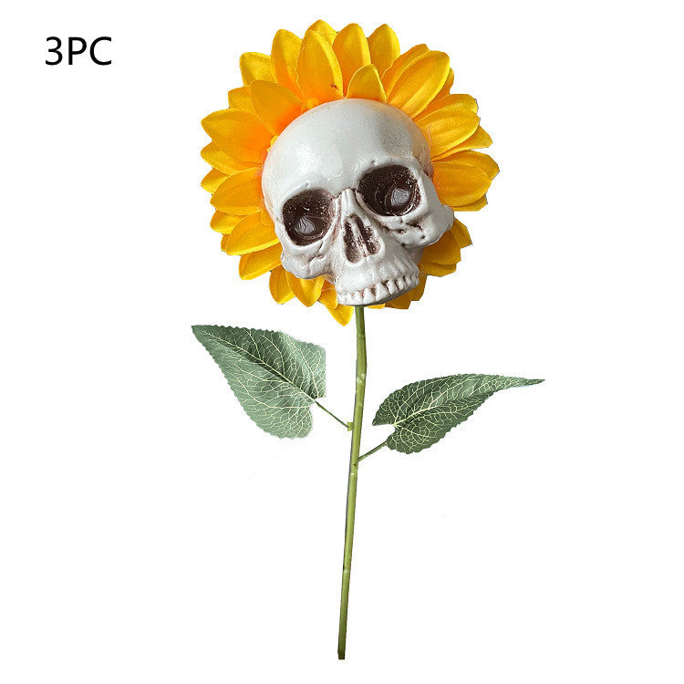 Das ultimative Halloween-Gartenzubehör - Der Schädel-Sonnenblumen-Ornament!