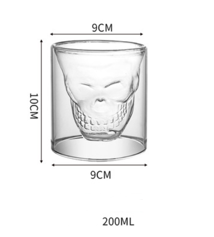 Unique double layer skull glass: a statement for your home bar