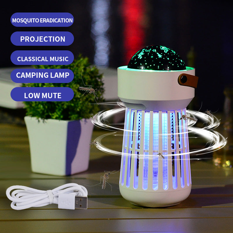 2-in-1 Electric Mosquito Killer Lamp with Starry Sky Projection - Safe &amp; Non-Toxic Mosquito Repellent for Indoor &amp; Outdoor Use