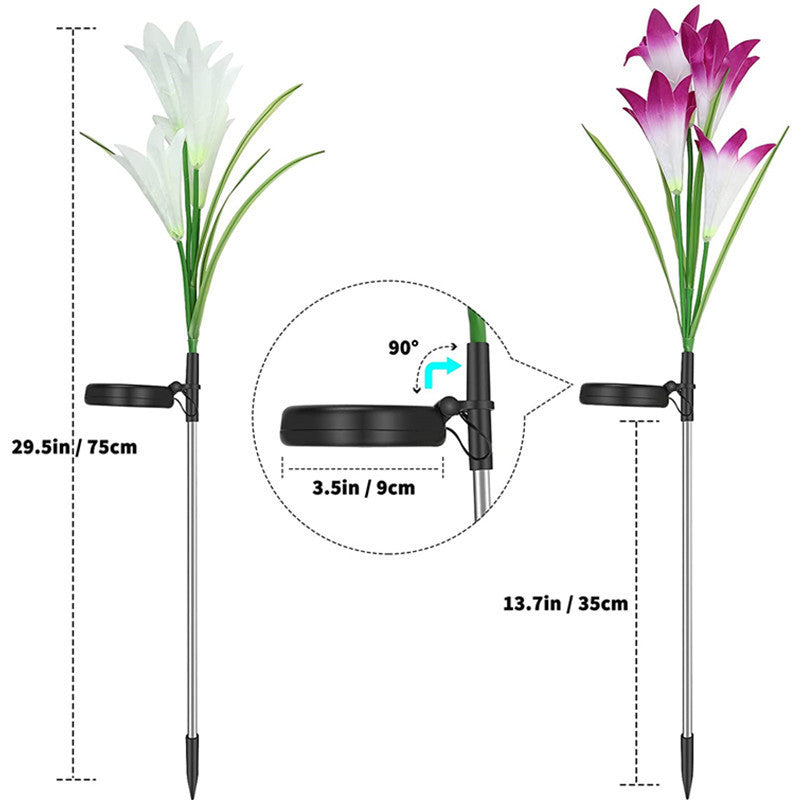 Solar Lily Flower Lights - LED Solar Garden Light Lawn Light Landscape Light Waterproof Flower Light