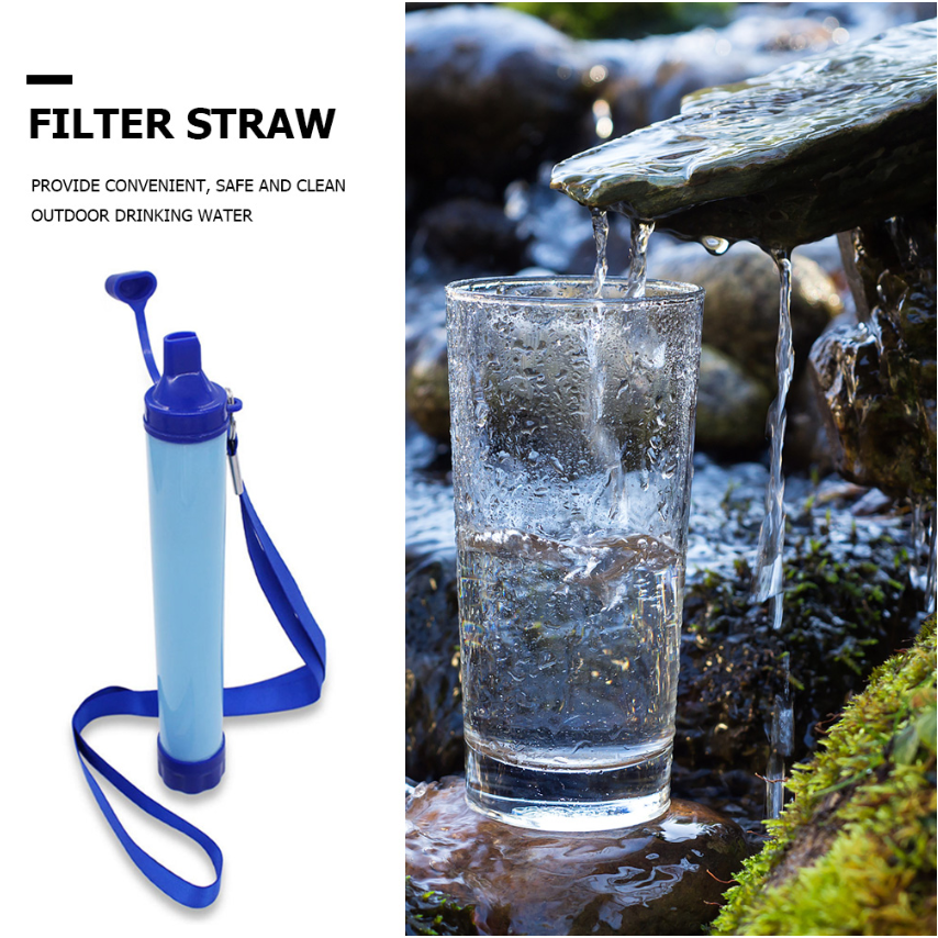 Water Filter Straw - Outdoor Survival Tool for Hiking, Camping &amp; Traveling