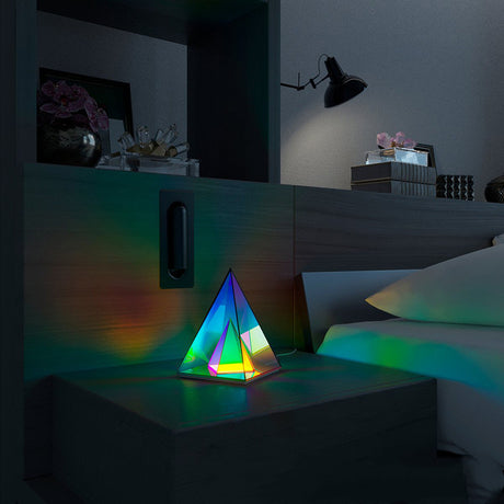 Pyramid table lamp - creative night light for living room and bedroom