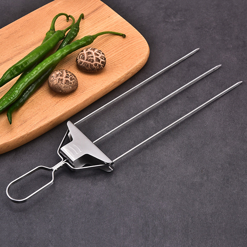 NEW THREE-PRONINE BARBECUE SKEWER! Perfect for all grill lovers!