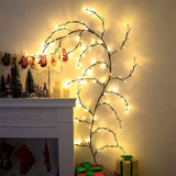 Christmas Vine Light: Flexible willow branch LED lights for festive decoration