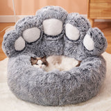 Plush Bear Paw Pet Bed - Sleep soundly in luxury and comfort