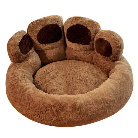 Plush Bear Paw Pet Bed - Sleep soundly in luxury and comfort