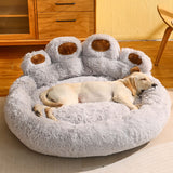 Plush Bear Paw Pet Bed - Sleep soundly in luxury and comfort