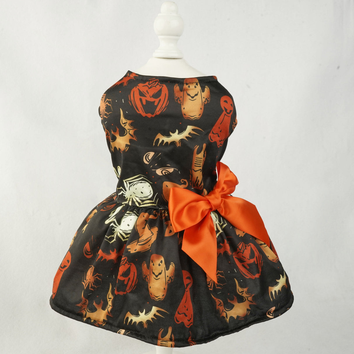 Halloween Clothes for Small Dogs: Pumpkin Print Dress for Pet Party