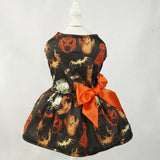 Halloween Clothes for Small Dogs: Pumpkin Print Dress for Pet Party