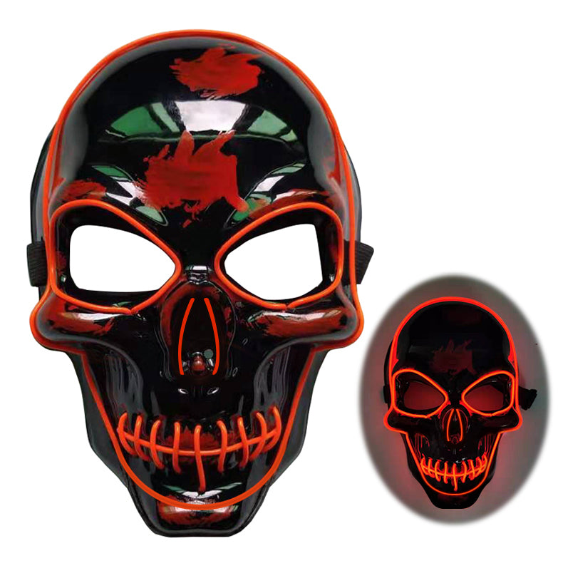 LED glowing Halloween skeleton mask - a spooky eye-catcher for the night!