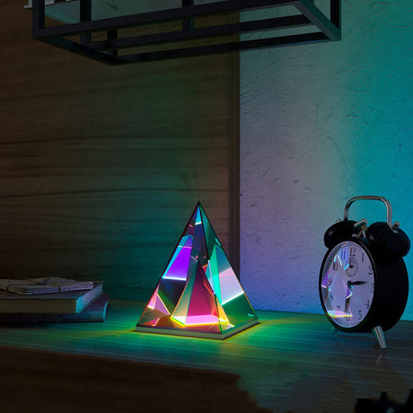 Pyramid table lamp - creative night light for living room and bedroom